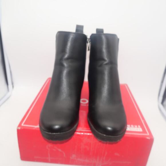 NEW Jeossy Women's 7 Black Ankle Booties Platform Chunky Heel Boots - Picture 5 of 9